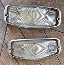 (2) Original TRIUMPH 1200 HERALD  SIDE LIGHT UNIT LENS/Metal Trim picture