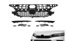 For 2022-2024 Honda Civic Type R Style Front Upper Grille Gloss Black sedan only picture