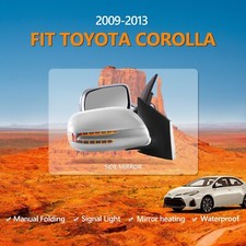 For 2009-2013 Toyota Corolla Side View Mirrors Silver Folding Pair LED 5 Pins picture