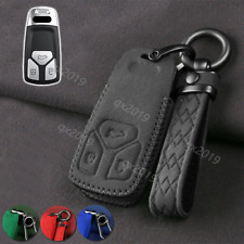 For Audi TTS A6 A3 A5 Q7 Q5 QT S5 S7 Suede Leather Car Key Fob Case Holder Shell picture