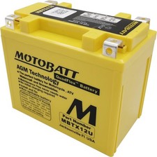 MotoBatt MBTX12U 14Ah 200 CCA AGM Powersports Battery replaces YTX12 YB12BB2 picture