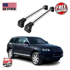 VOLKSWAGEN TOUAREG 2002-2010 SUV 7L Roof Racks Elegance V3 Silver 2 Pcs. Alu. picture