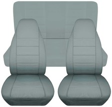 Fits Jeep Wrangler YJ 1987 to 1995 Front&Rear Car Seat Covers Steel Gray Cotton picture