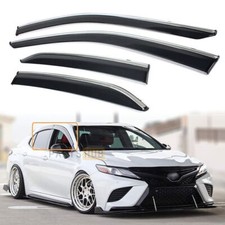 For 2018-2024 8th Gen Toyota Camry Chrome Trim Window Visor Vent Sun Rain Guards picture