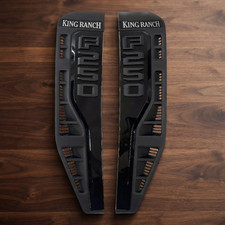 2Pc Front Fender Emblem Nameplate Kit For 23-26 F250 kINGRANCH Black picture