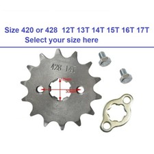 Engine Sprocket 17mm Front Chain 420 428 12T 14T 15T 16T 17T Pit Dirt Bike ATV picture