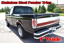 for:1987-1996 Ford F-150/Bronco/87-98 F-250/F-350 Fender Trim Stainless 4Pc 1
