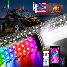 2PCS 2FT/3FT Fat RGB Whip Lights LED Laser Spiral Chasing + Remote For ATV UTV picture
