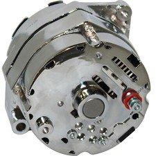 200 AMP ALTERNATOR CHROME 1-WIRE FOR CHEVROLET CHEVY HOLDEN GM HOT ROD picture