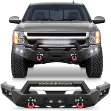 Off-road Steel Front Bumper w/ Winch Plate for 2007-2013 Chevy Silverado 1500 picture