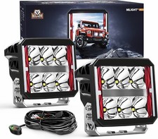 Nilight 4 Inch LED Pod Lights Heated Lens with DRL 60W Square Super Spot Light picture