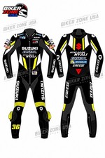 New Man Suzuki motorbike racing leather suit motorcycle Custom Made 1 & 2 Piece  picture