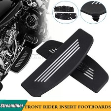 Black Streamliner Front Rider Insert Floorboards For Harley Road King Glide FLHR picture