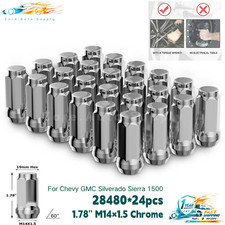 24 CHROME BULGE ACORN LUG NUTS 14X1.5 1.78'' FOR CHEVY GMC SILVERADO SIERRA 1500 picture