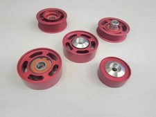 2003-11 E55, SL55, G55,CLS55 M113K AMG Mercedes Billet RED 5 Piece Idler Kit. picture