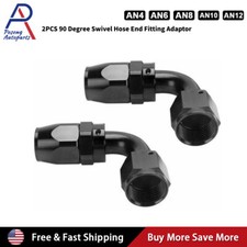 2pcs 4/6/8/10/12 AN 90 Degree Swivel Hose End Fitting Adaptor For CPE Fuel Hose picture