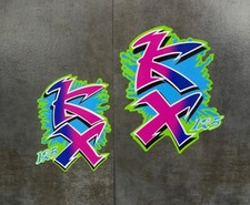 1990 90' Kawasaki KX 125 Radiator Shroud 2pc pegatinas Decals Stickers Graphics picture