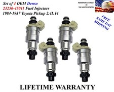 UPGRADED OEM Denso Set Of 4 Fuel Injectors For 1984-1987 Toyota Pickup 2.4L I4 picture