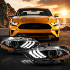 2* VLAND LED Projector Headlights Fit 2018-2022 Ford Mustang Headlamp Assembly picture