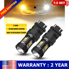 US 2PCS/4PCS 3157 4157 LED Switchback Turn Signal Light Bulbs White/Amber AUXITO picture