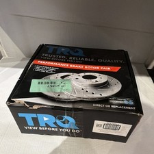 TRQ Performance Rear BrakeRotors Set Premium G-Coated 2Piece Slotted X picture