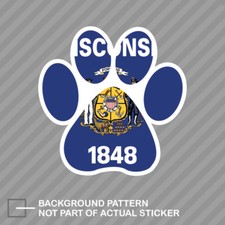 Wisconsin State Shaped Paw Print Sticker Dog Cat Pet Puppy picture