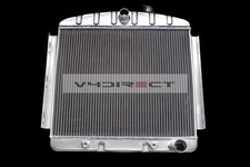 Polished KKS 3 Row Aluminum Radiator fit 1955 1956 1957 Chevy Bel Air 6 Cylinder picture