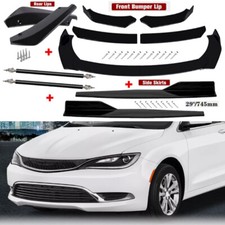 For Chrysler 200 Black Front Bumper Lip Spoiler+Side Skirt+Rear Lip+Strut Rods picture