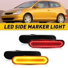 4PCS Smoke Front+Rear Bumper Side Marker Lights For 02-05 Honda Civic Si EP3 3DR picture