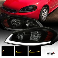 Fit 2006-2013 Chevy Impala Headlights Lamps LED Sequential Signal Black Smoke picture