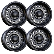 (Set-4) Raceline Rock Crusher 17X9 6X5.5 0mm Black wheels rims 17 inch picture