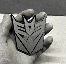 2x Decepticon Transformer Mask Car Fender Badge Emblem Matte Black / Black Decal picture