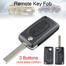 3 Buttons Replacement Flip Key Fob Case Shell Blade For Peugeot 207 307 408 407 picture