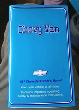 1987 CHEVROLET FULL SIZE CHEVY VAN ORIGINAL FACTORY OWNER'S MANUAL picture