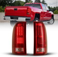 For 2008-2014 Chevy Silverado 2500 3500HD LED Tail Lights Chrome Red Lens Lamps picture