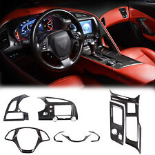 8pcs Carbon Fiber ABS control center Interior Panel Trim For Corvette C7 2014-19 picture