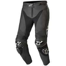 ALPINESTAR TRACK V2 Leather Premium Motorbike/Motorcycle Trouser Pants - BLACK picture