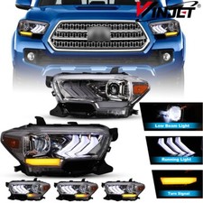 Sequentail LED DRL Headlights For 2016-2023 Toyota Tacoma Chrome Front Lamps picture