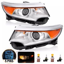 For 2011-2014 Ford Edge Halogen Projector Headlights Headlamps Pair Left & Right picture