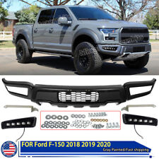 Front Bumper Gray For Ford F150 F-150 Steel Raptor Style W/LED DRL Lights 18-20 picture
