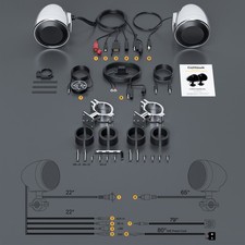 Refurb 300W Bluetooth Motorcycle Audio Stereo Chrome Speakers System Harley USB picture