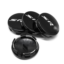 Set of 4 63mm SRT Wheel Center Hub Caps For 2011-2023 Charger Gloss Black Silver picture