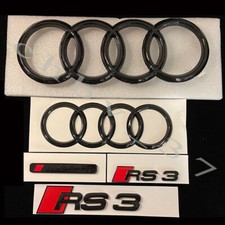 New Audi RS3 Gloss Black Full Badges Package OEM Exclusive Pack For Audi RS3 8V picture