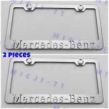 X2 3D Mercedes Benz Emblem Stainless Steel License Plate Frame Holder Tag picture
