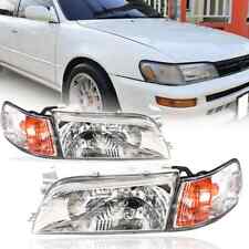 For 93-97 Corolla JDM Version Euro Clear Headlights + Amber Corner Signal Lamps picture