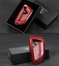 REAL RED CARBON FIBER KEY FOB CASE COVER FOR 2020-24 CORVETTE C8 Z51 1LT 2LT Z06 picture