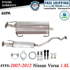 Fits: 2007-2012 Nissan Versa 1.8L Hatchback Sedan Resonator Pipe & Rear Muffler picture