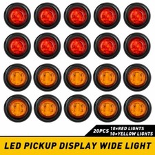 [AMBER/RED] Round Side Marker lights LED Bullet Light For PickupTruck Trailer 20 picture