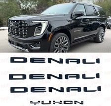 Gloss Black Door Rear DENALI Yukon Emblems Letters 2025 -2026 GMC Yukon Yukon XL picture