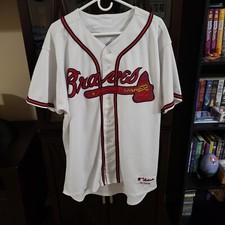 Chipper Jones Majestic Authentic Jersey White Atlanta Braves Size 52 picture